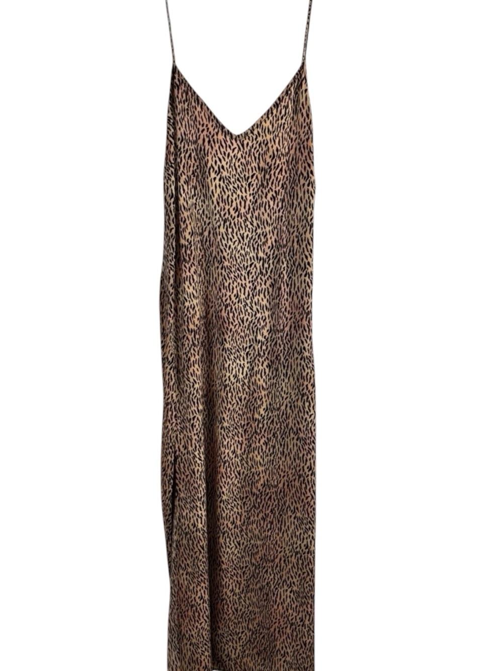 Motel Rocks Leopard Print Slip Dress in Tan and Black w Double Side Slits Sz. XS